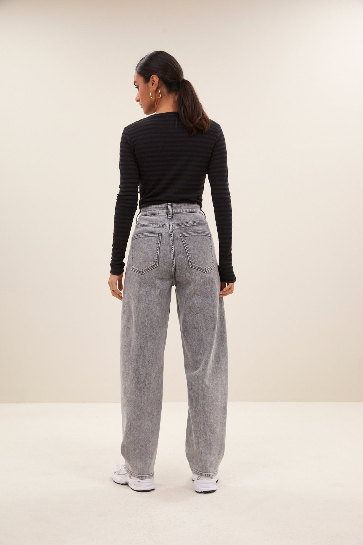 basic ls melange stripe top