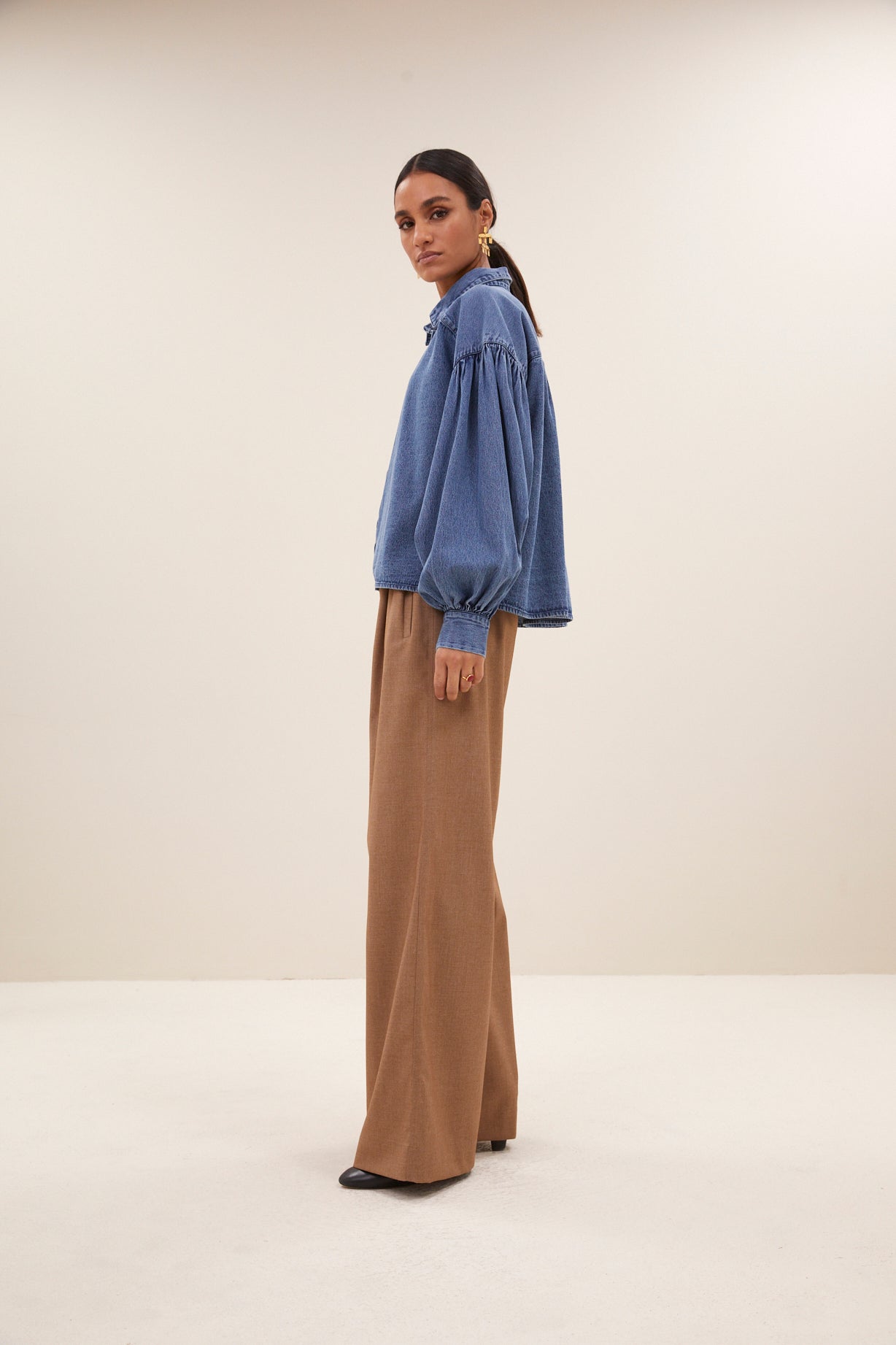 sarah short denim blouse