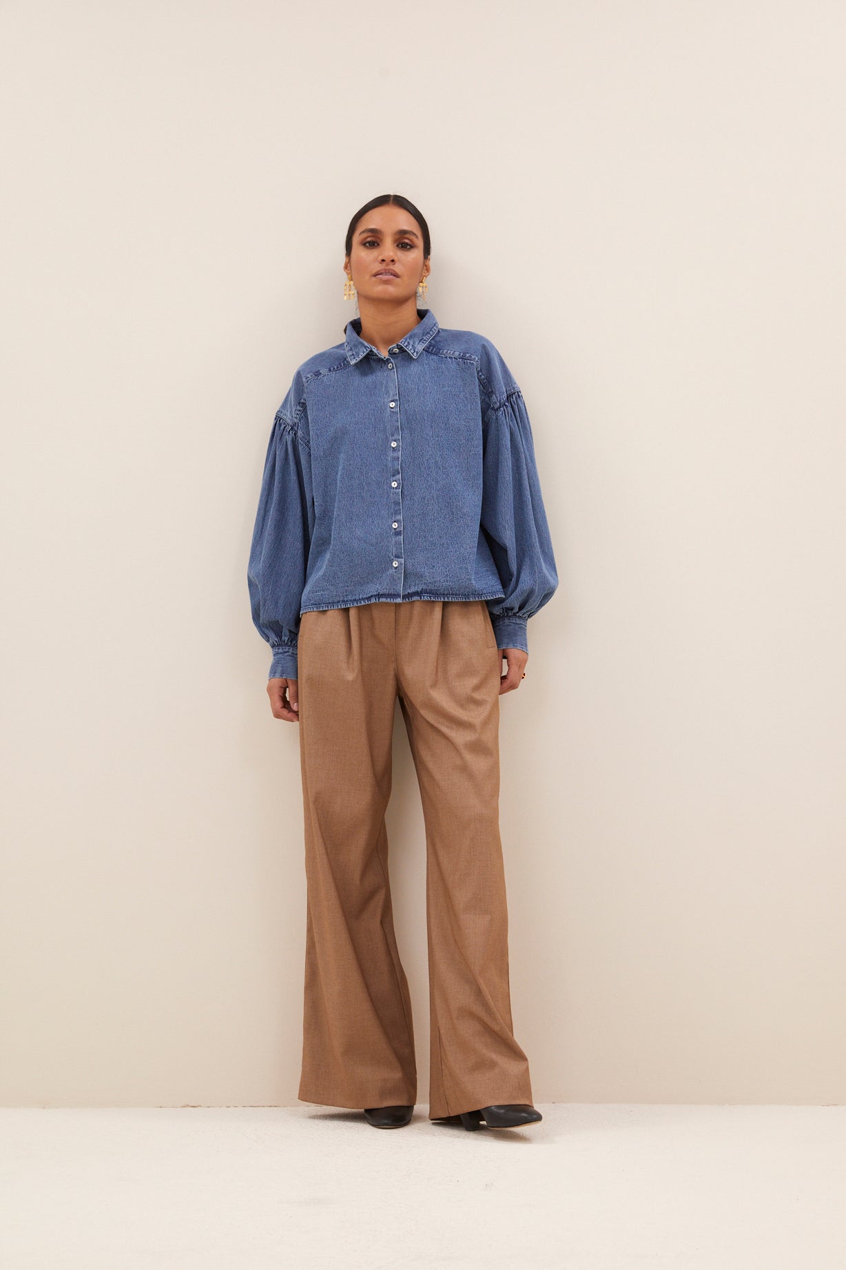 sarah short denim blouse