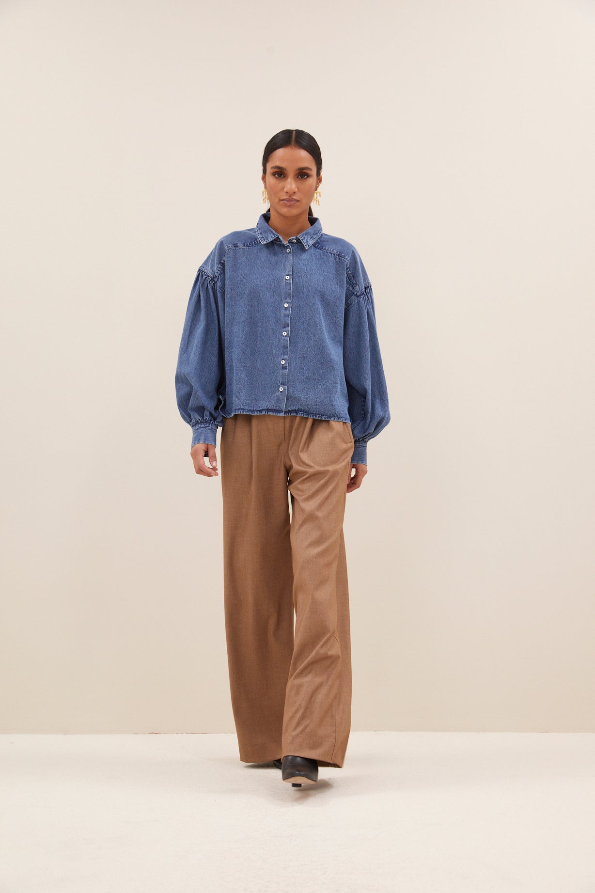 sarah short denim blouse