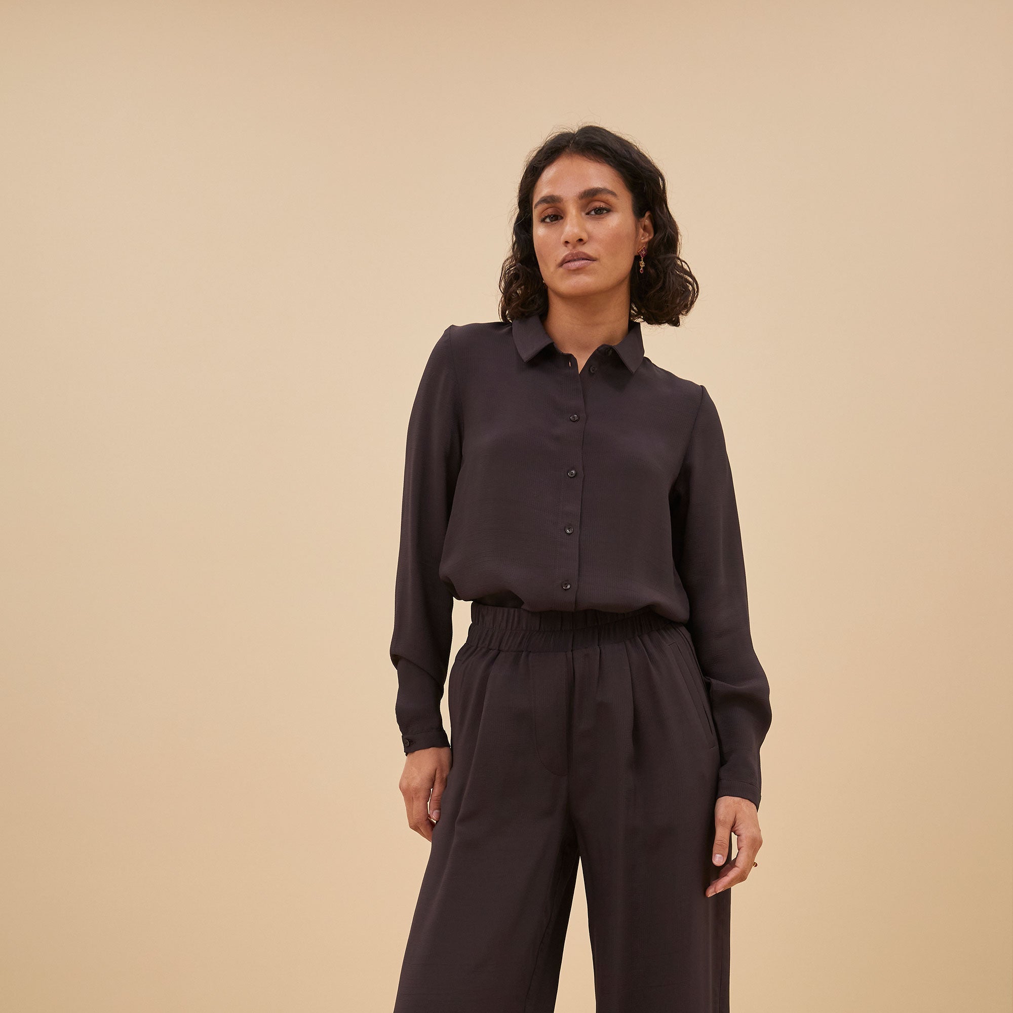 donna satin stripe blouse