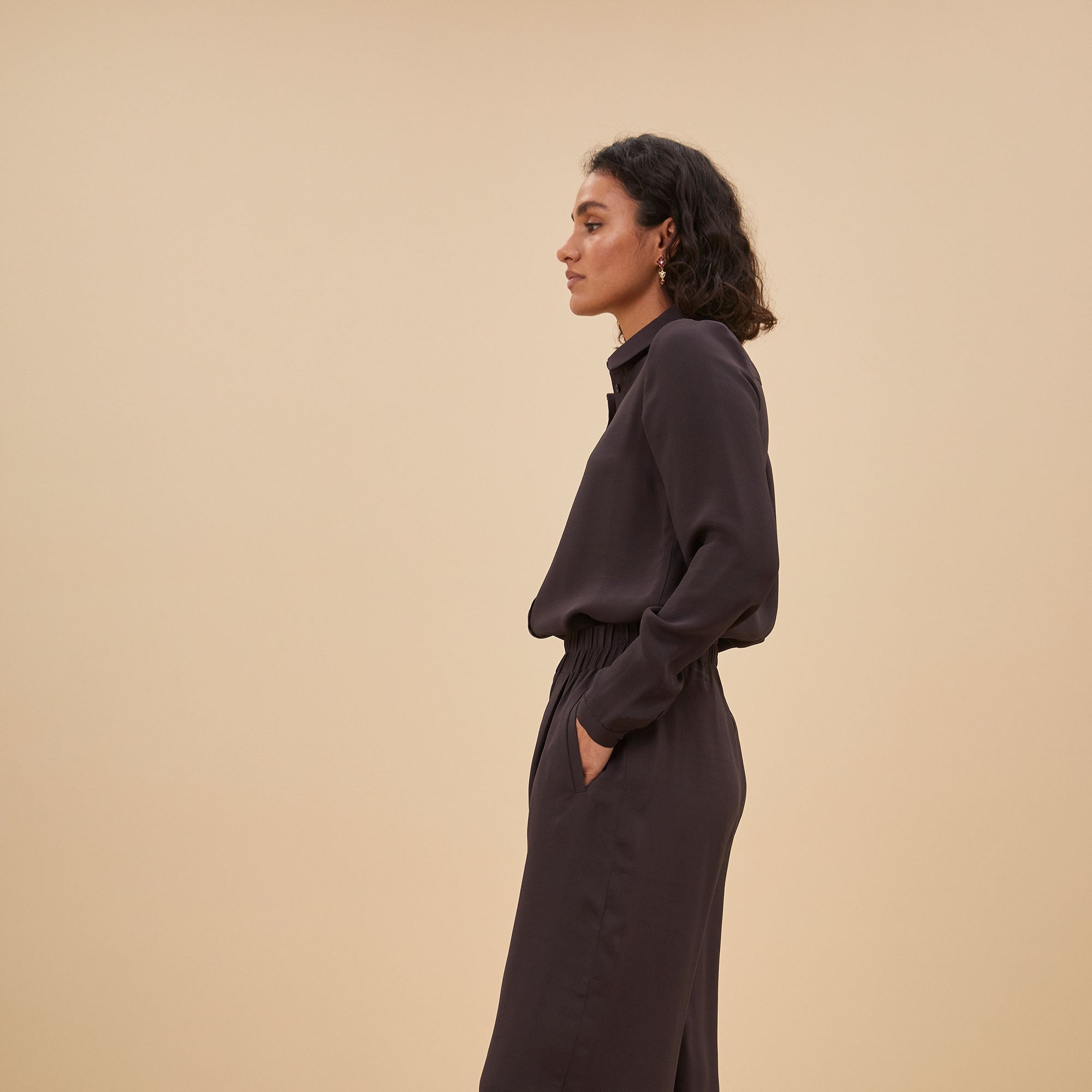 donna satin stripe blouse