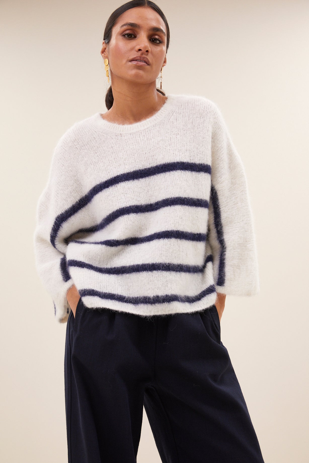 fleur stripe  pullover