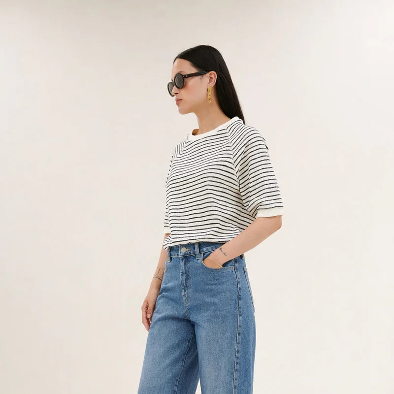 neva heavy jersey stripe top