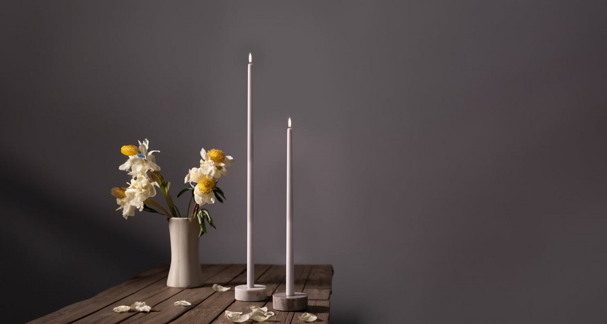Nordic White Smooth Tall Taper