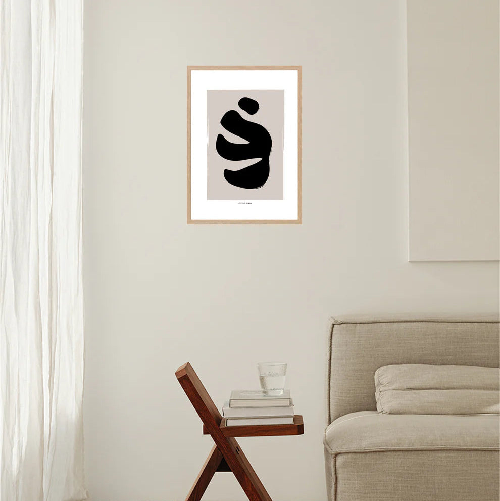 Hoja tropical poster | Black