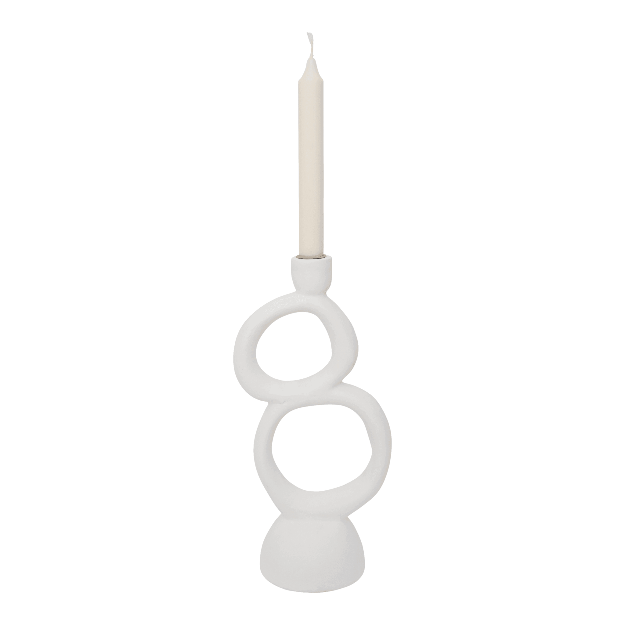 Kaarsenhouder ecomix Rough Sophistication Double, Wit