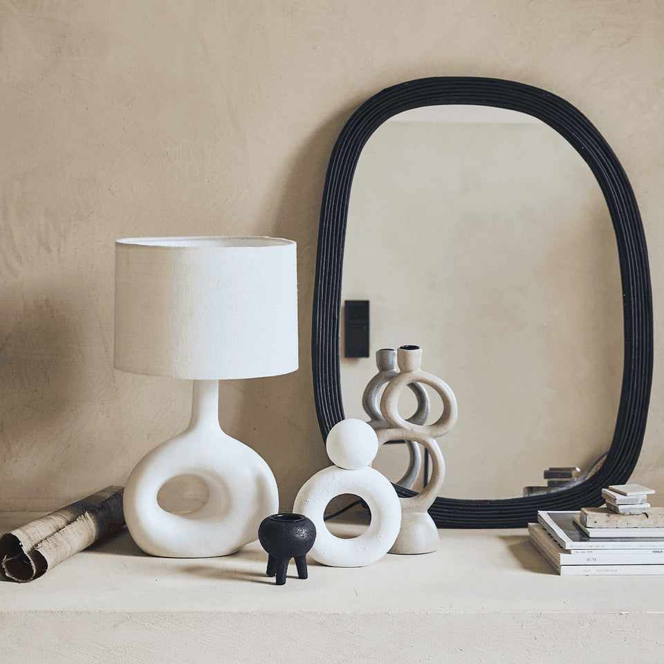 Kaarsenhouder ecomix Rough Sophistication Double, Wit