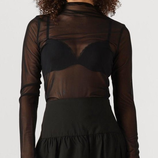 OBJNELA LS O-NECK MESH TOP REP