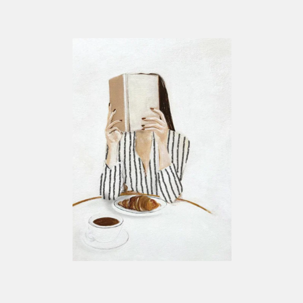 Postcard - Femme avec livre