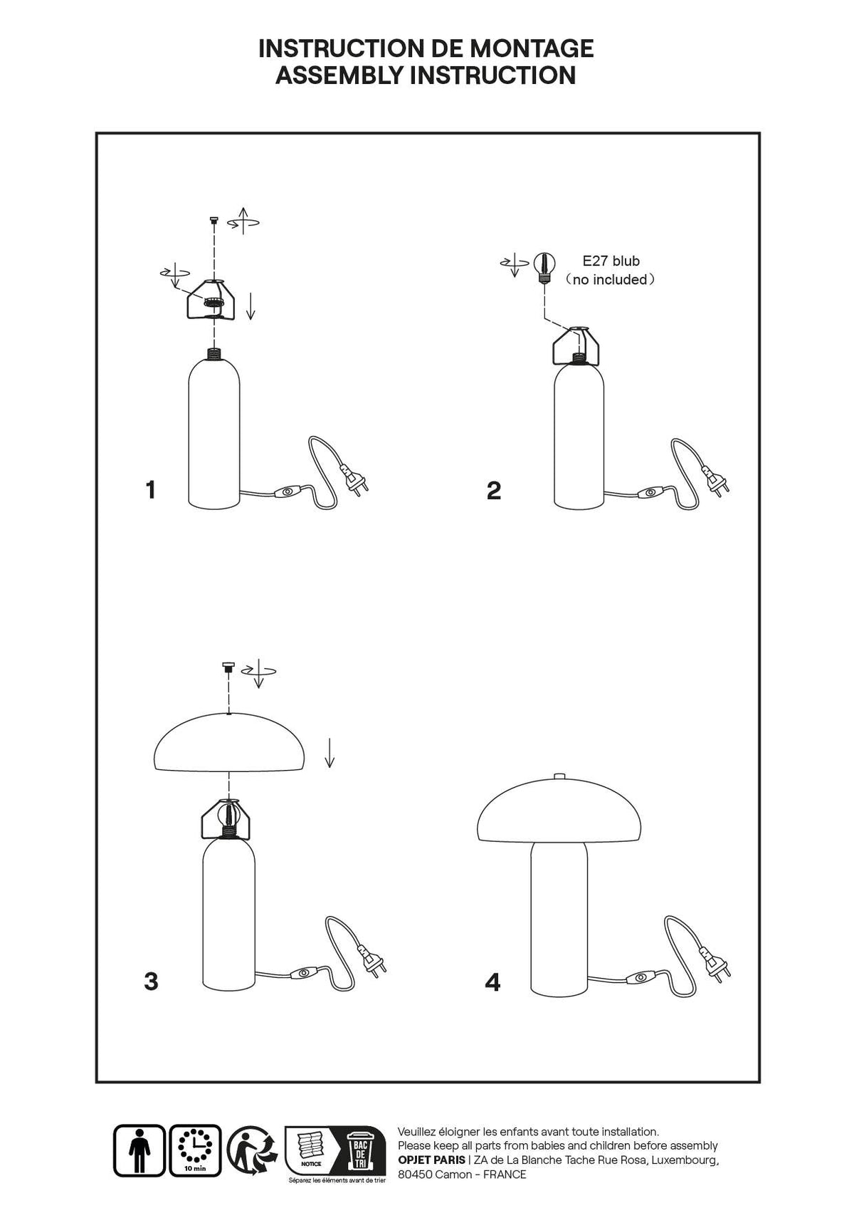 Gabin lamp wit