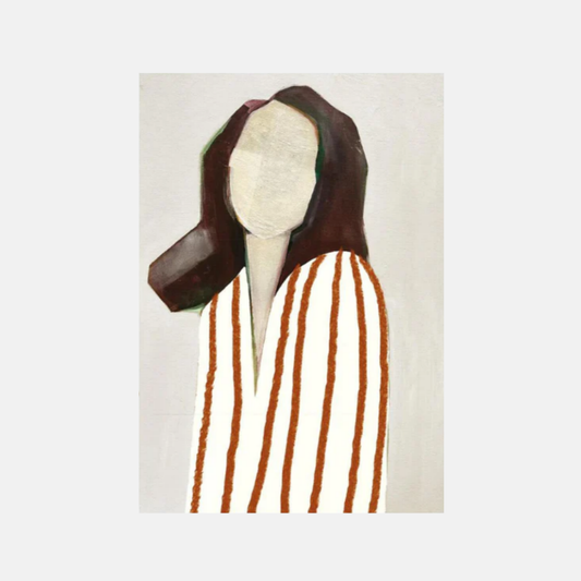 Postcard - Lady in Stripes Orange