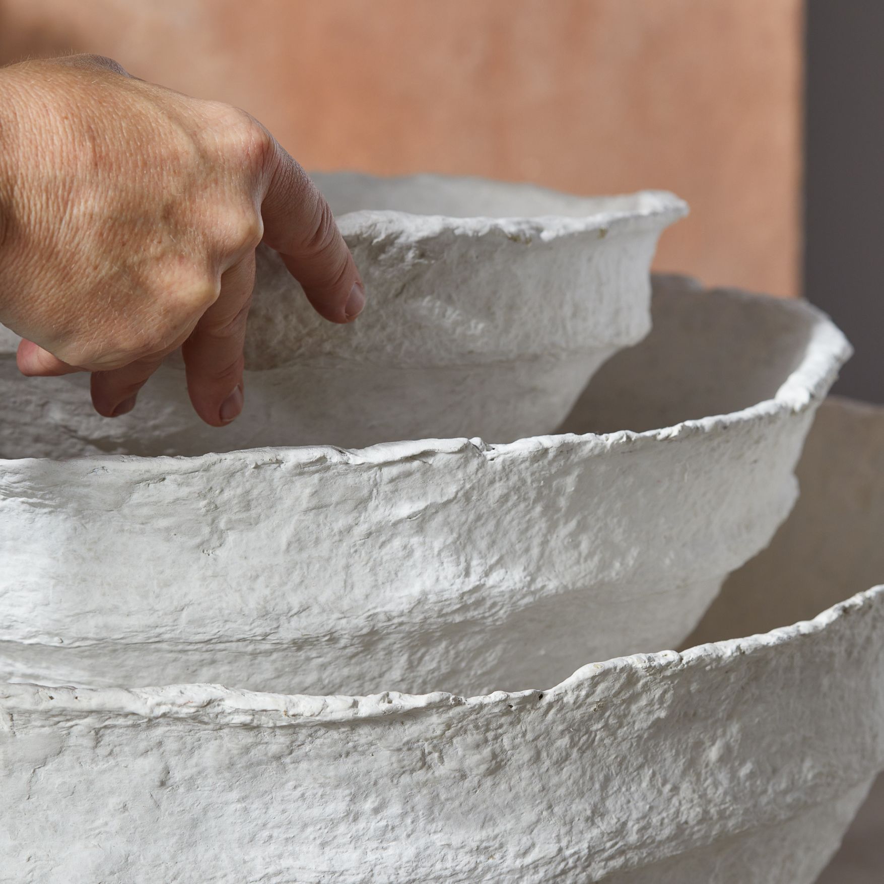 Koi Papier Maché Schalen | WHITE