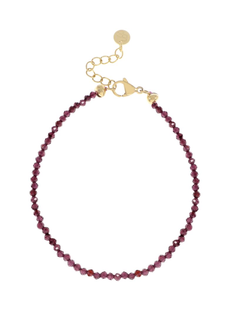 Armbandje met fijne gemstones / aubergine