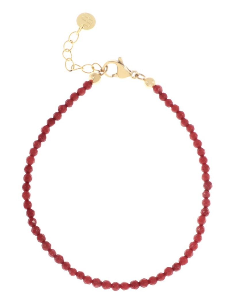Armbandje met fijne gemstones / rood