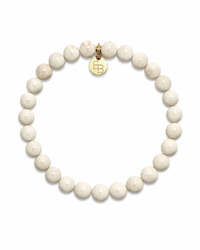 Armbandje met gemstone balletjes / off-white