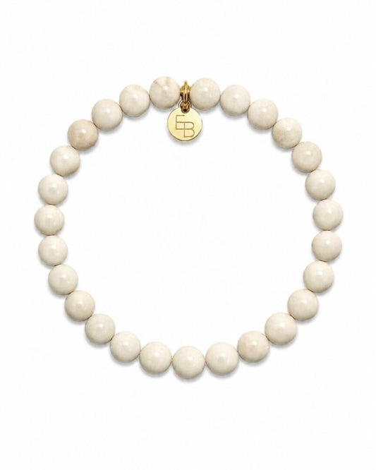 Armbandje met gemstone balletjes / off-white
