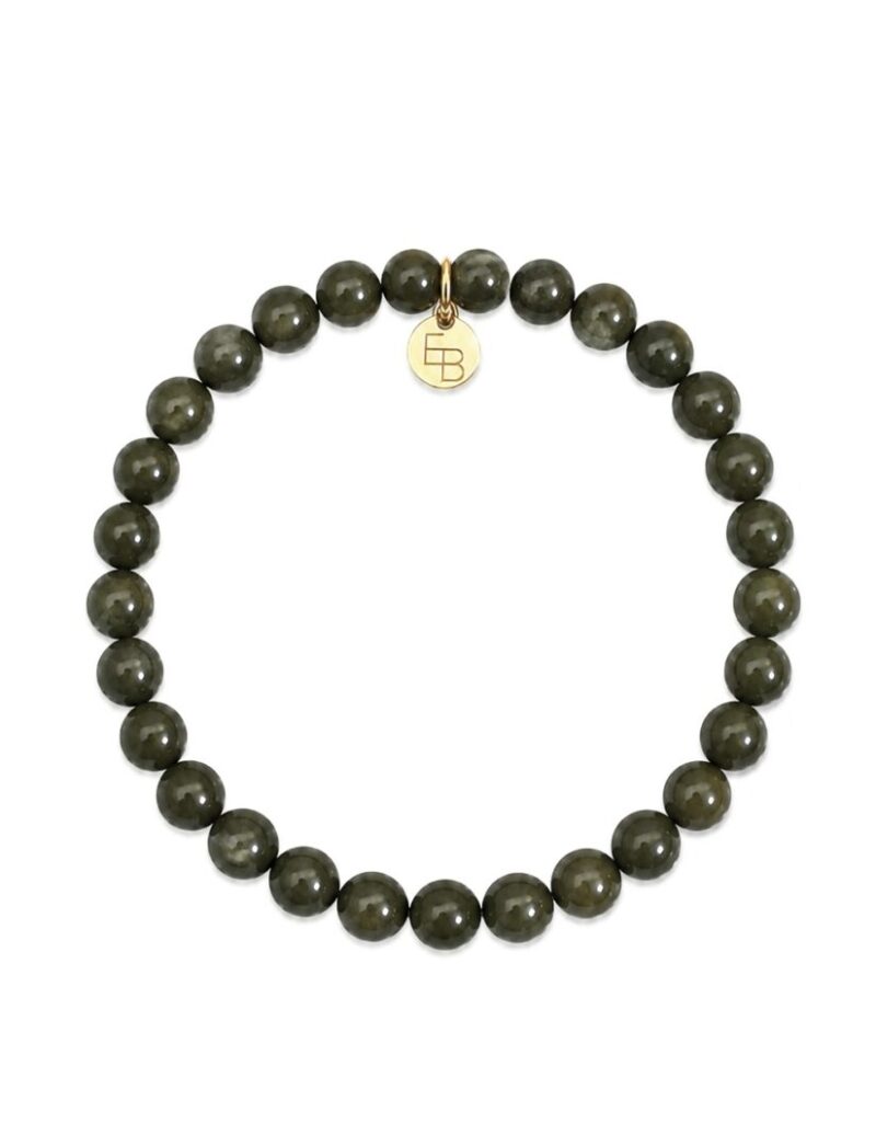 Armbandje met gemstone balletjes / army green
