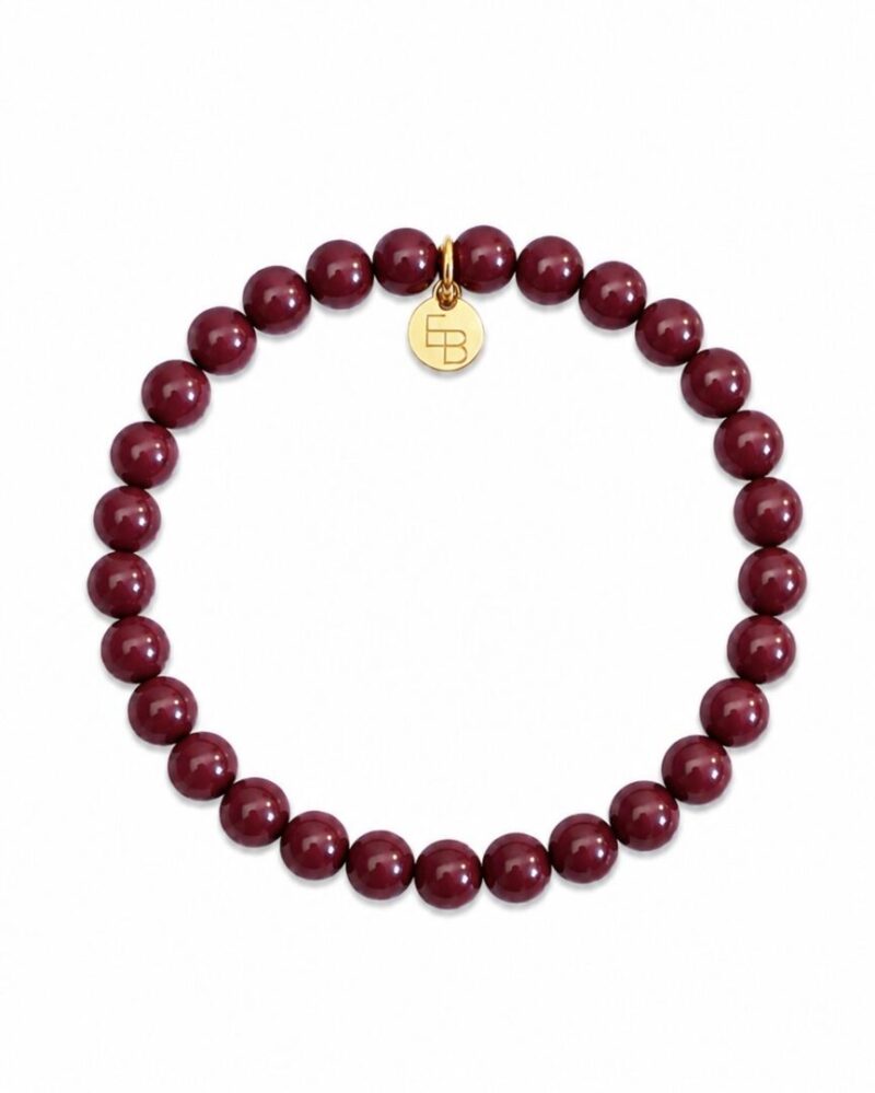 Armbandje met gemstone balletjes / aubergine