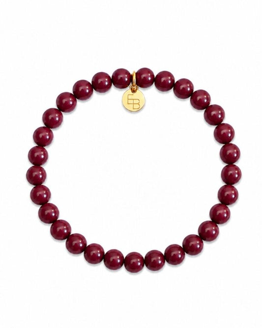 Armbandje met gemstone balletjes / aubergine
