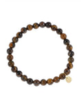 Load image into Gallery viewer, Armbandje met gemstone balletjes / bruin mêlée
