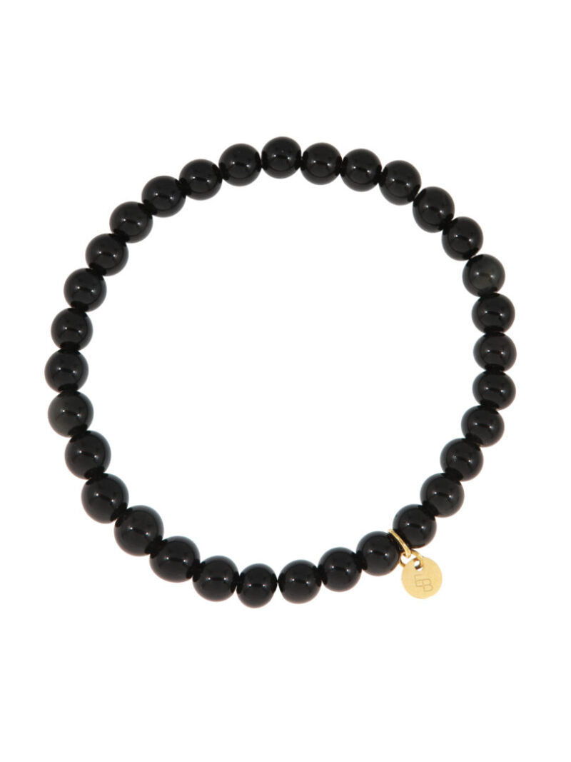 Armbandje met gemstone balletjes / zwart