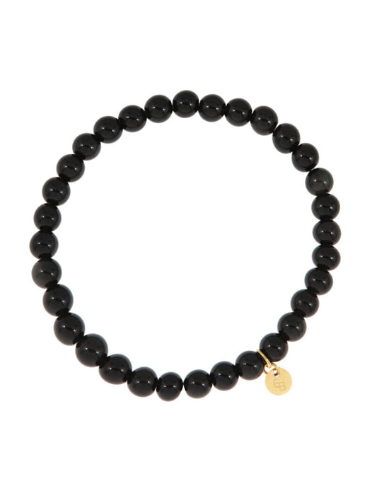 Armbandje met gemstone balletjes / zwart