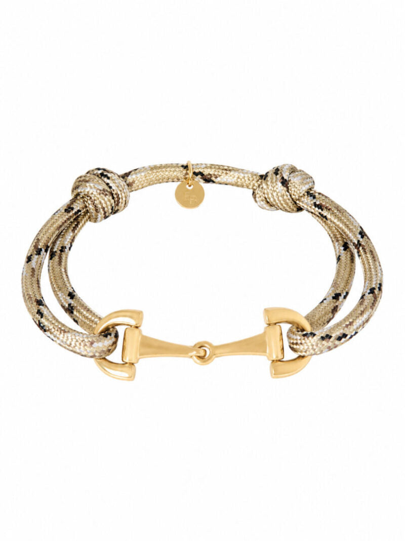 Armband met touw en gouden gesp / desert