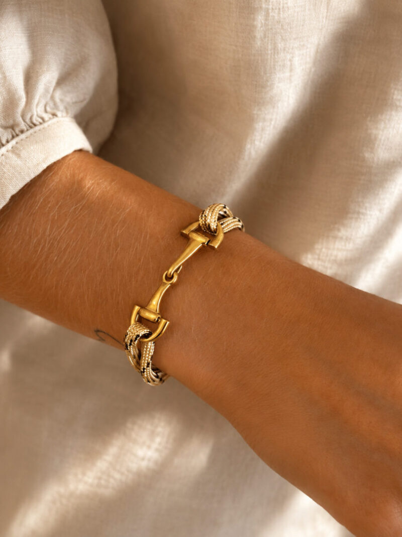 Armband met touw en gouden gesp / desert