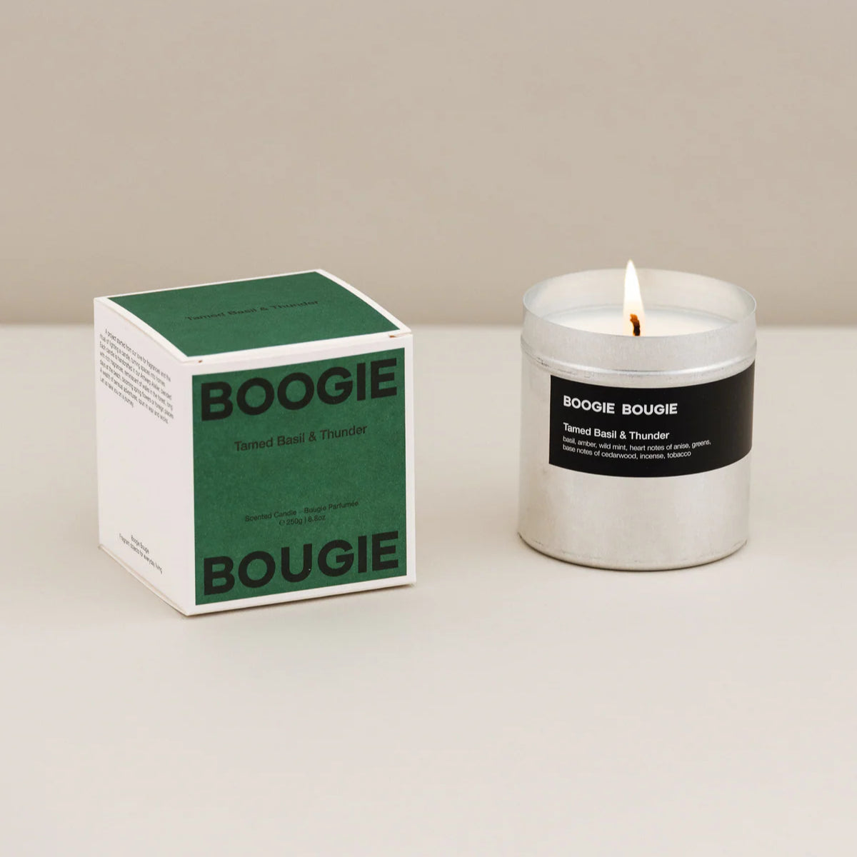 BOOGIE BOUGIE | Candle Tamed Basil & Thunder