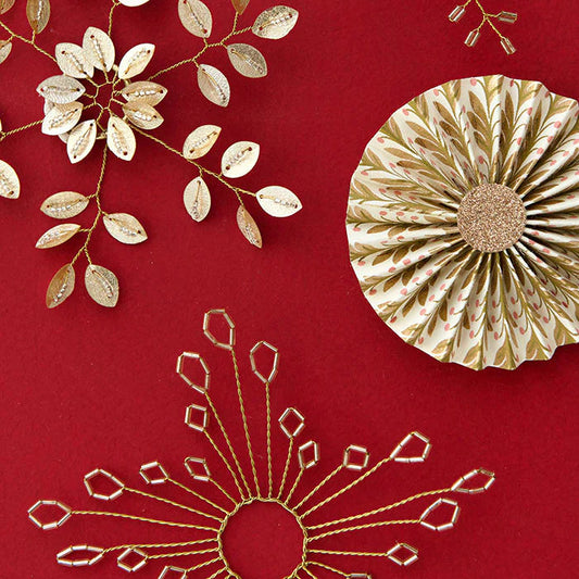 Beaded Ornament Star Ø13cm Mio Champagne