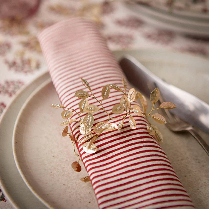 Beaded Ornament Twig H14cm Clio Champagne