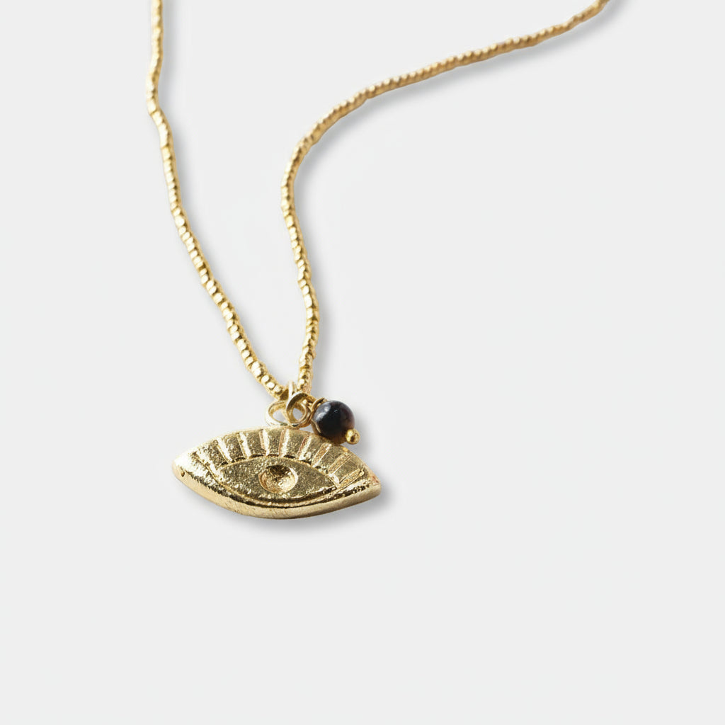 Paradise Tiger Eye necklace gold chain