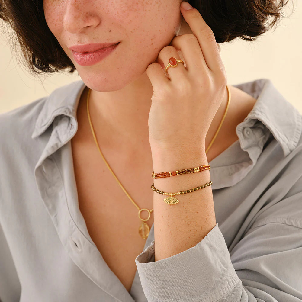 Hoping tiger eye bracelet gold chain