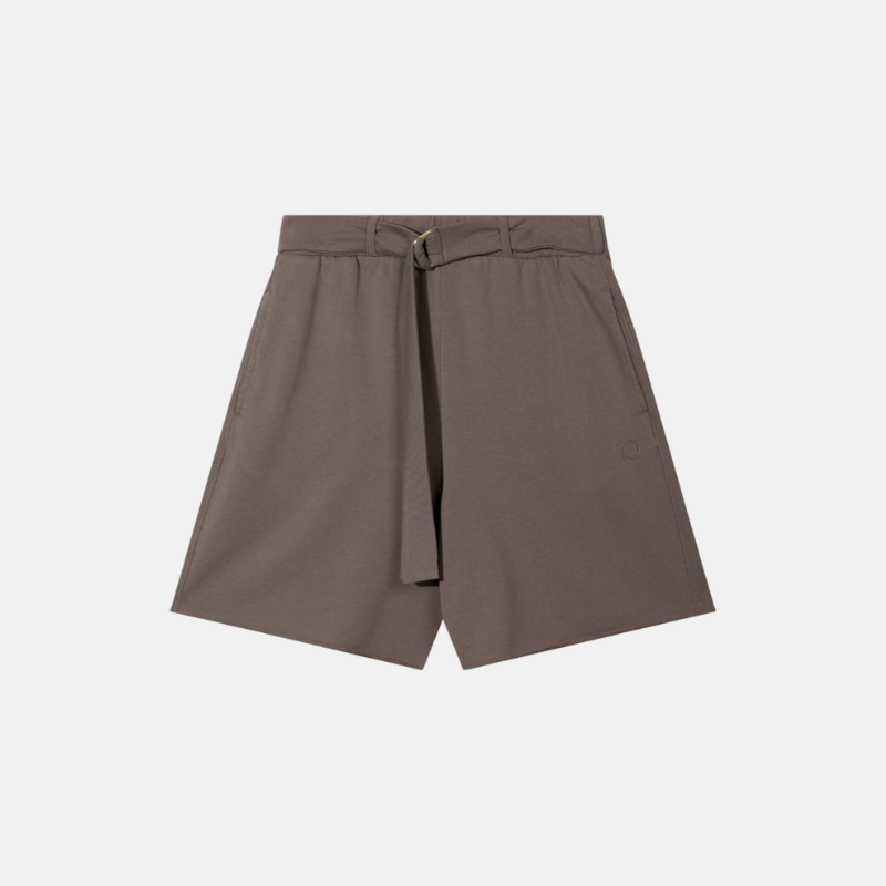 belted shorts fleece