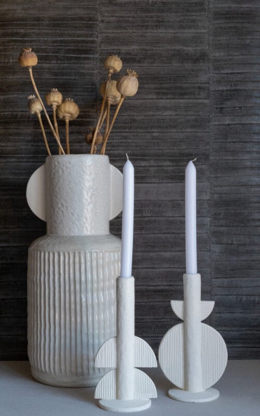 Kaarshouder Polyresin Ivory