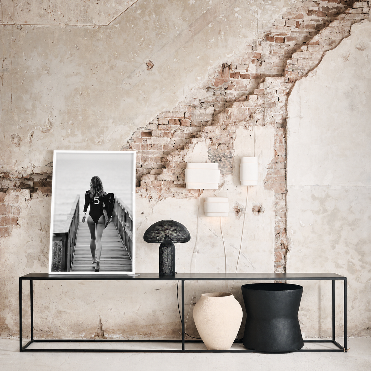LOFT Coll. Framed Pic. | Surfboard Back WHITE