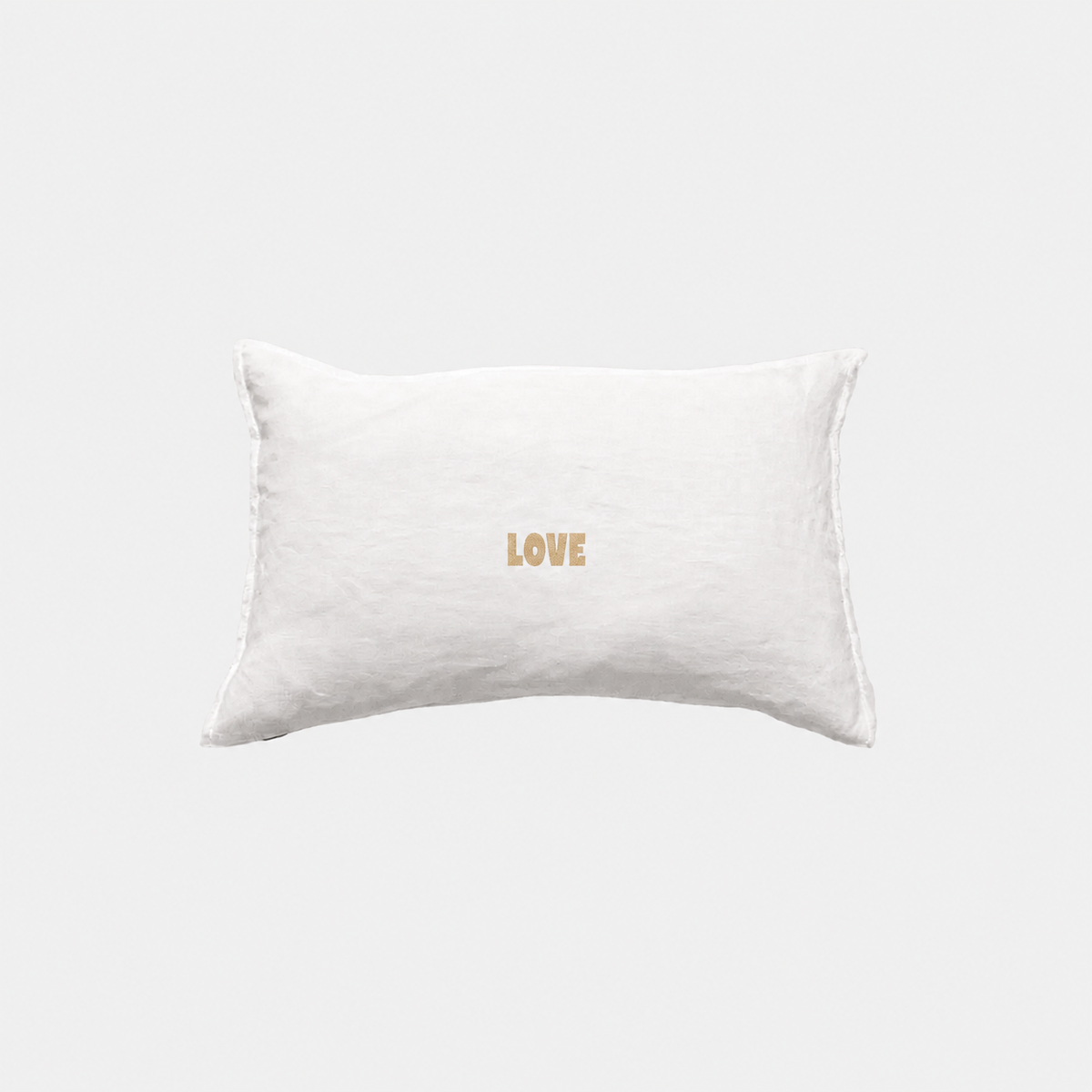 Kussenhoes Wit Bold LOVE Goud
