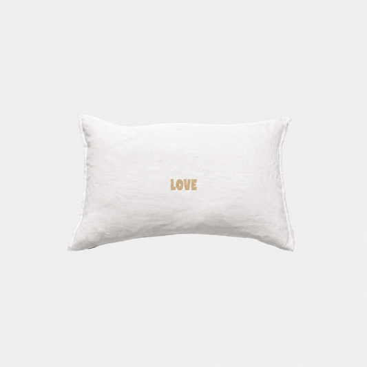 Kussenhoes Wit Bold LOVE Goud
