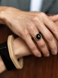 Afbeelding laden in Galerijviewer, 4-delige ring met ronde gemstone / Zwart
