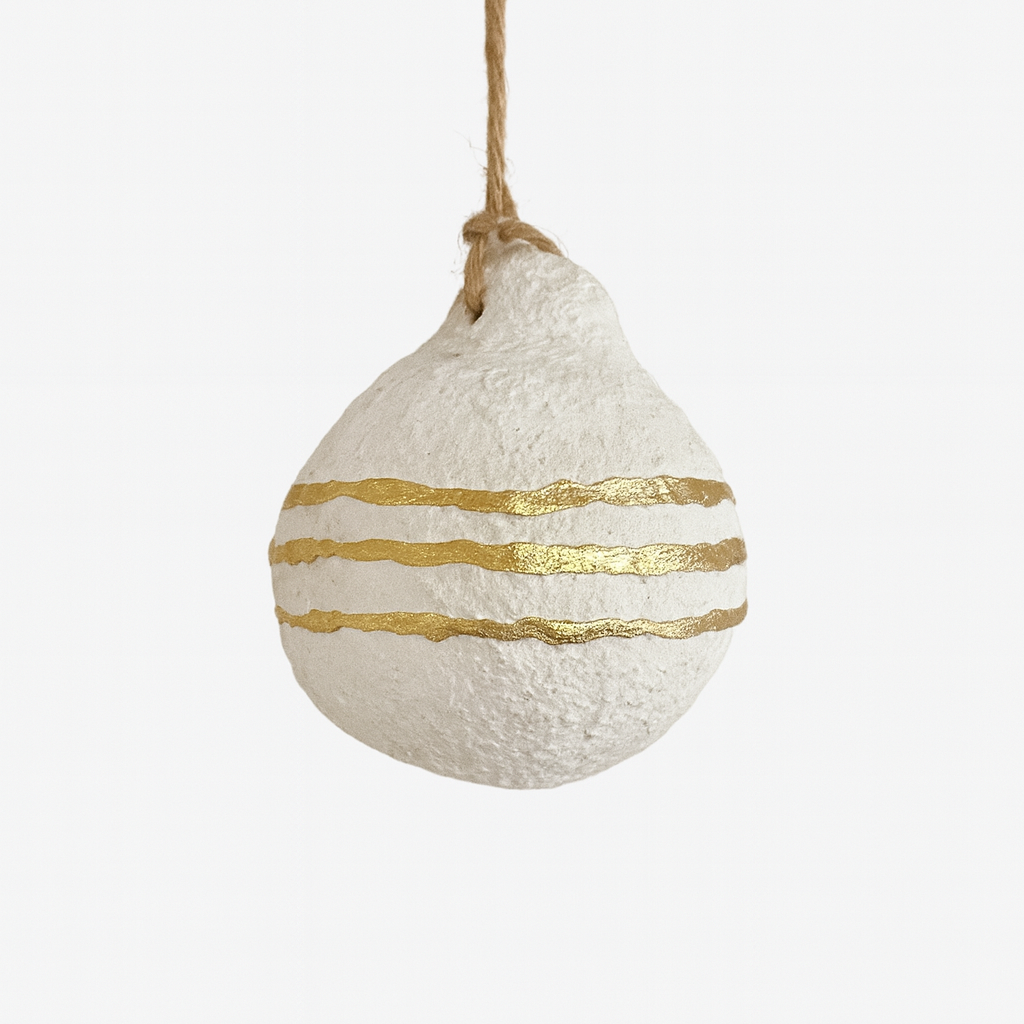 Kerstbal STRIPE | Cotton Maché