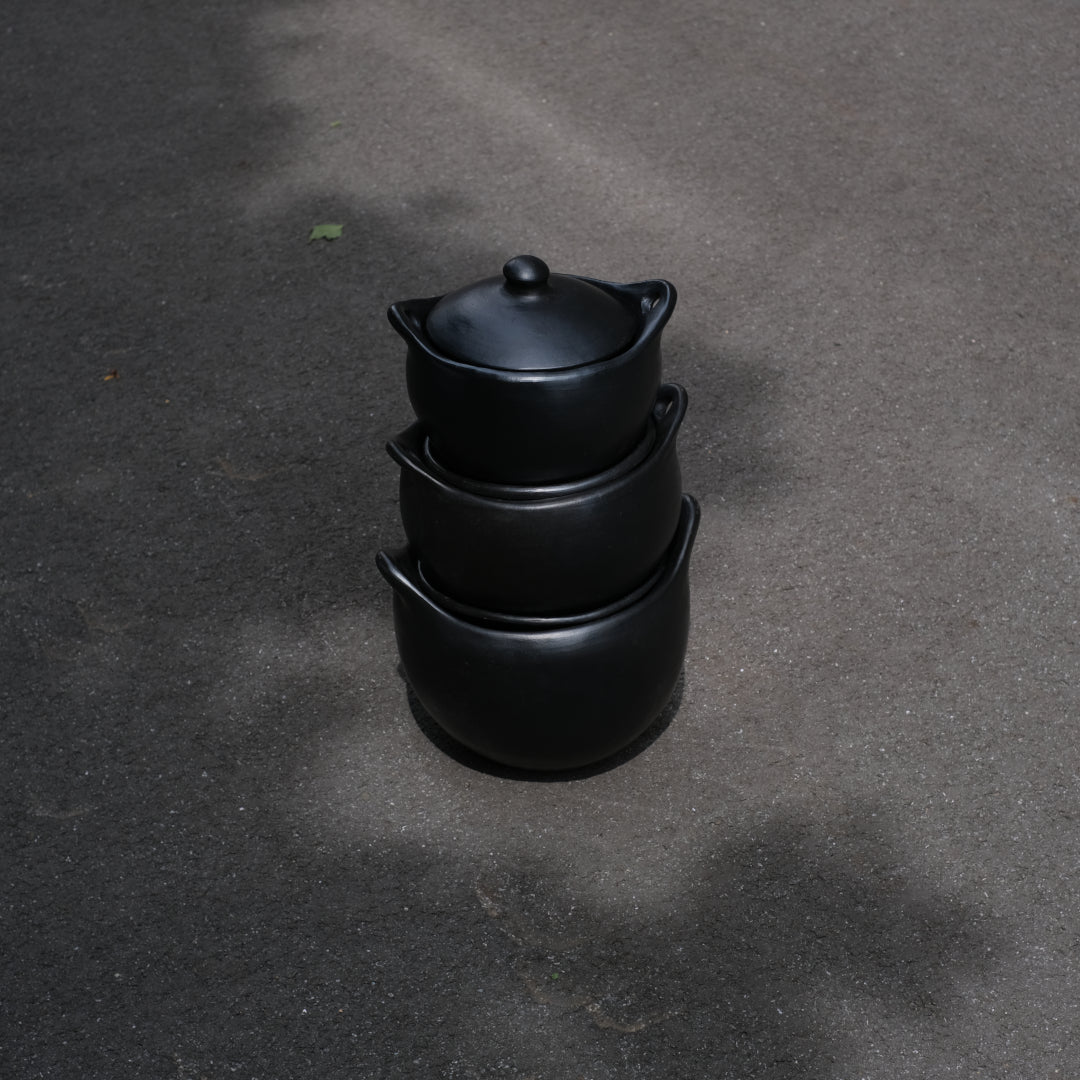 Black Pottery Pan Met Deksel | CH45.3
