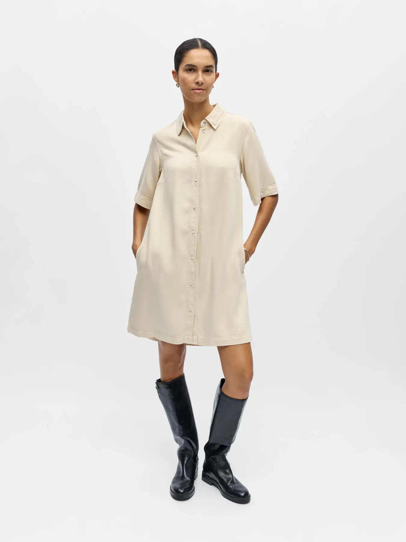 OBJFRAME 2/4 RE DENIM DRESS NOOS