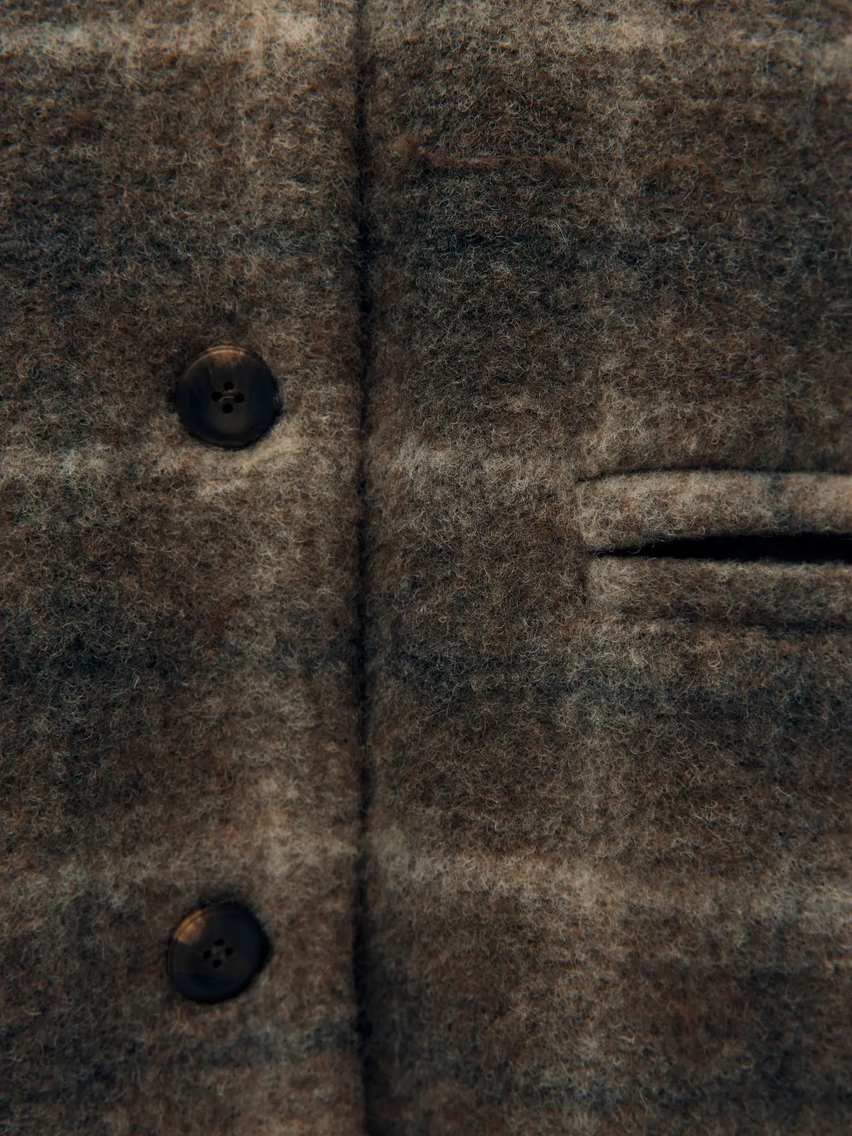 OBJMAISE geruite jas - detail knopen en zak