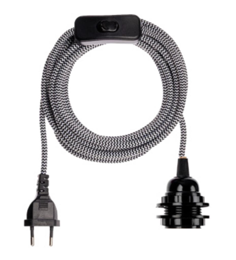 Snoer Hanglamp Zwart Koord Zwarte Fitting