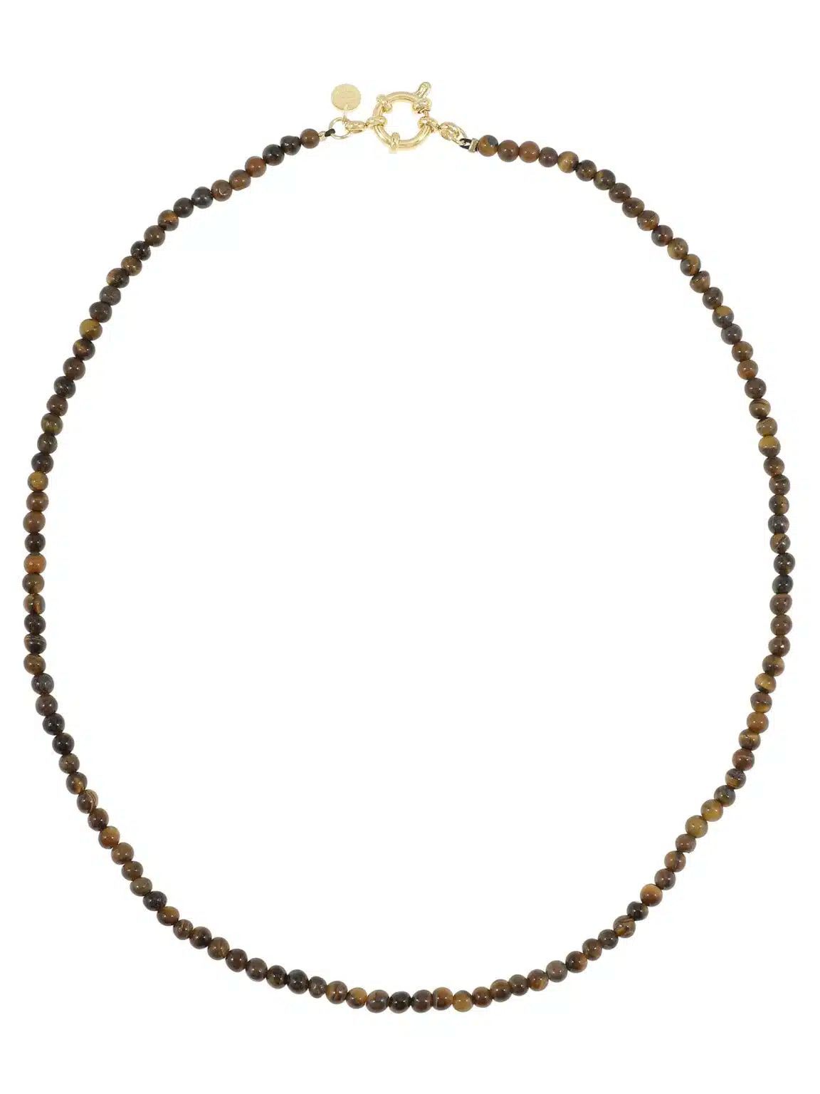 Fijne gemstone ketting / bruin-mêlée