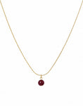 Afbeelding laden in Galerijviewer, Fijn kettinkje met gemstone balletje / Bordeaux
