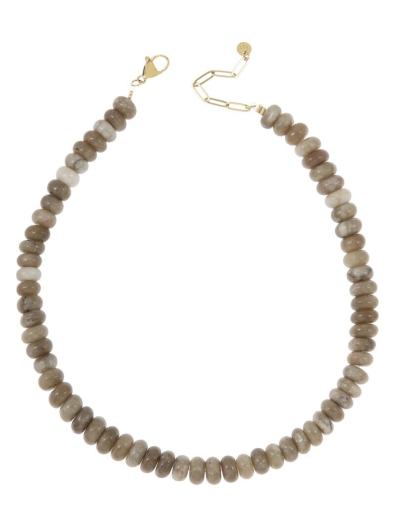 Gemstone ketting / warm grijs-mêlée