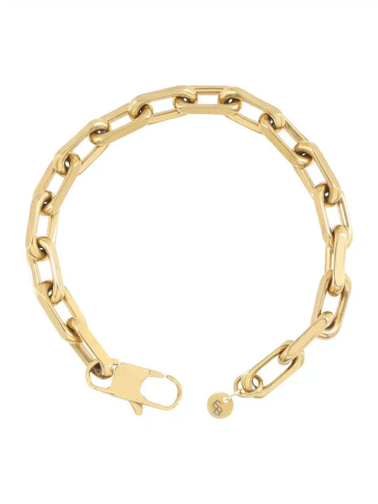 Grove ovale schakelarmband verguld