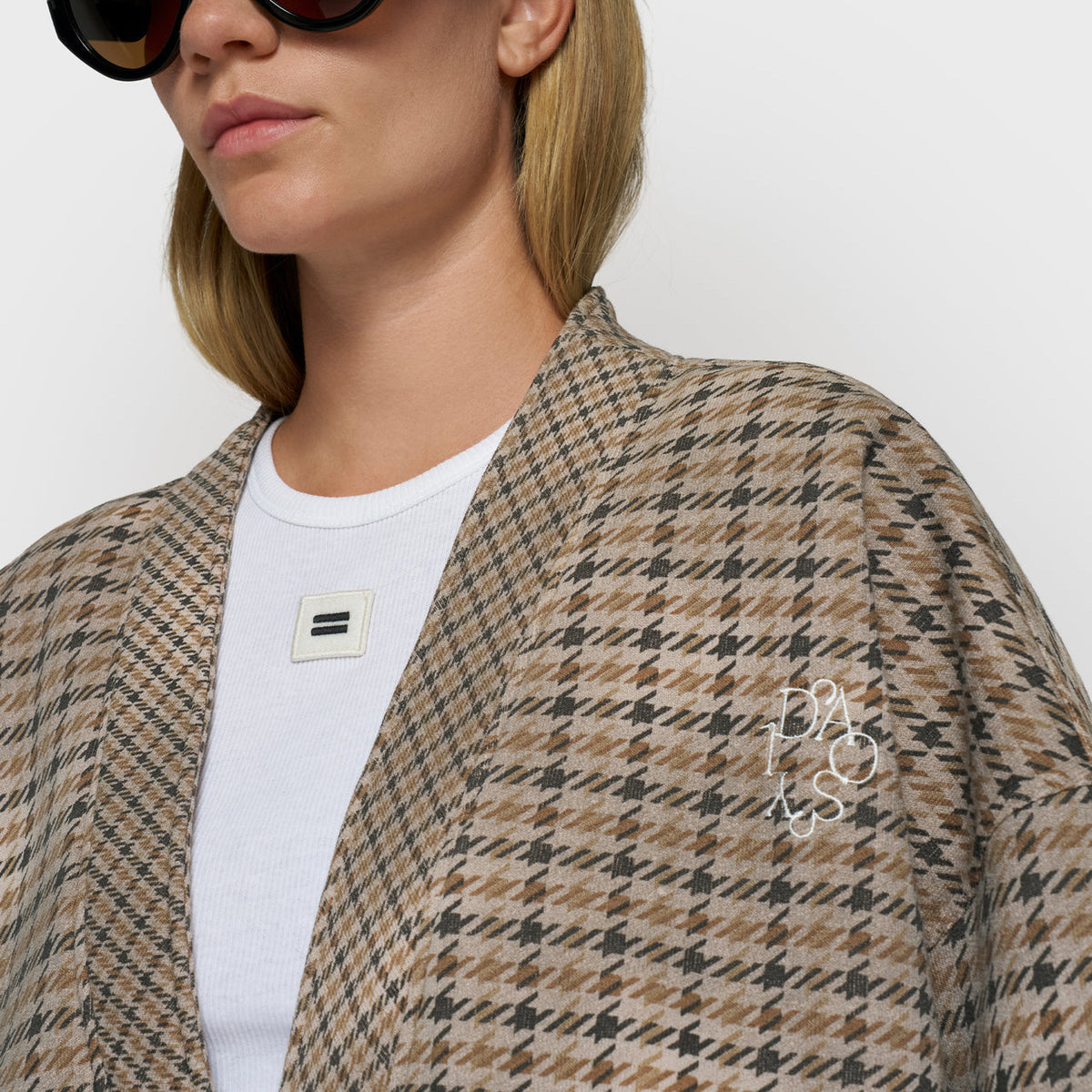 check cardigan reversible